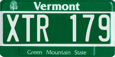 VT license plate XTR179