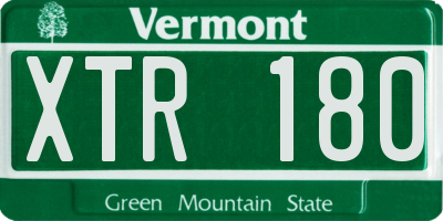 VT license plate XTR180