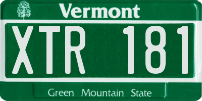 VT license plate XTR181