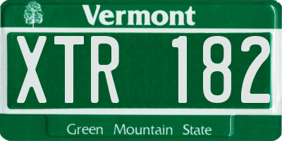 VT license plate XTR182