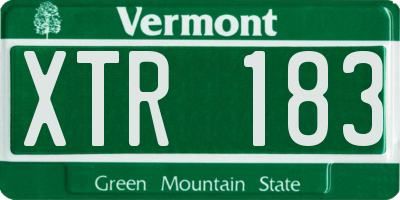 VT license plate XTR183