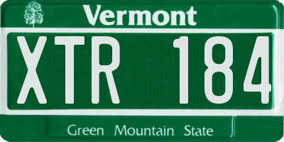VT license plate XTR184