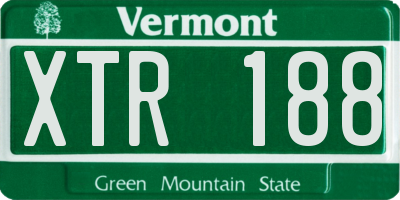 VT license plate XTR188