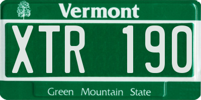 VT license plate XTR190