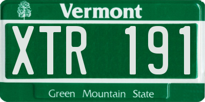 VT license plate XTR191