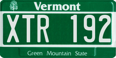 VT license plate XTR192