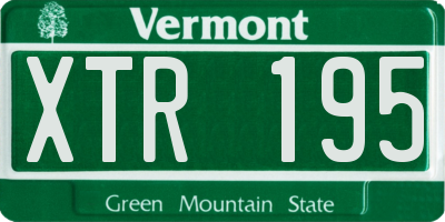 VT license plate XTR195