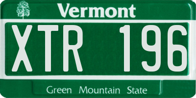 VT license plate XTR196
