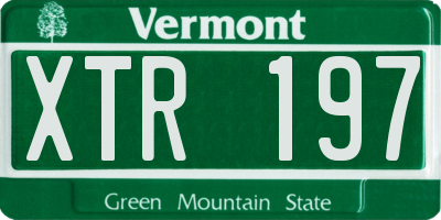 VT license plate XTR197