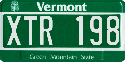 VT license plate XTR198