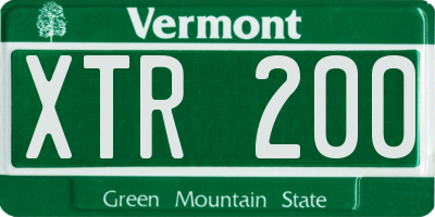 VT license plate XTR200