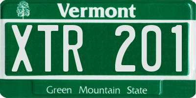VT license plate XTR201