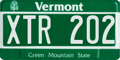 VT license plate XTR202