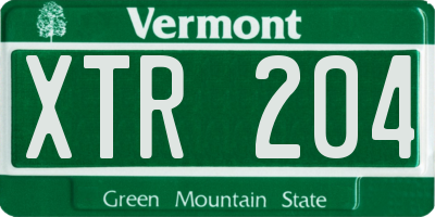 VT license plate XTR204