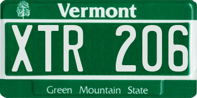 VT license plate XTR206