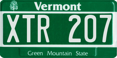 VT license plate XTR207