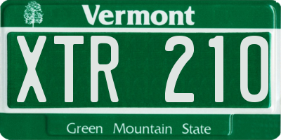 VT license plate XTR210