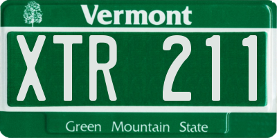 VT license plate XTR211