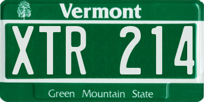 VT license plate XTR214