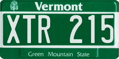 VT license plate XTR215