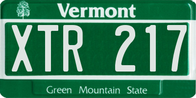 VT license plate XTR217