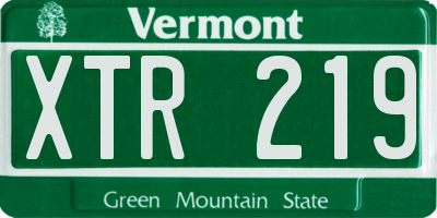 VT license plate XTR219