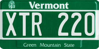 VT license plate XTR220