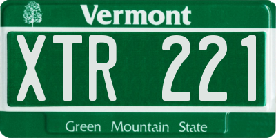 VT license plate XTR221