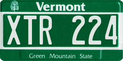VT license plate XTR224