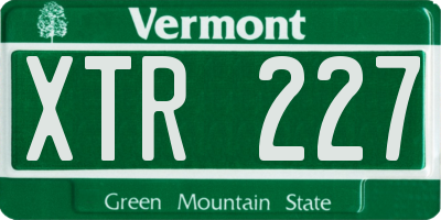 VT license plate XTR227