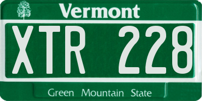 VT license plate XTR228
