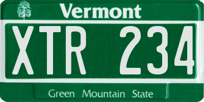 VT license plate XTR234