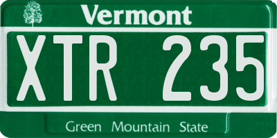 VT license plate XTR235
