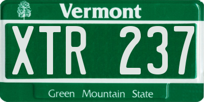 VT license plate XTR237