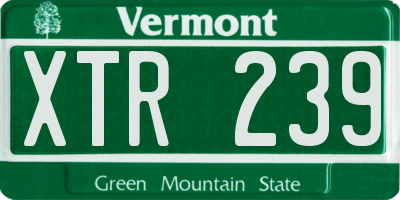 VT license plate XTR239