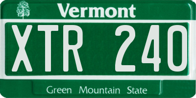VT license plate XTR240