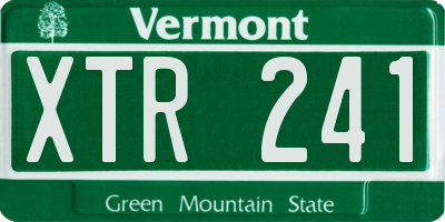 VT license plate XTR241