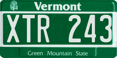 VT license plate XTR243