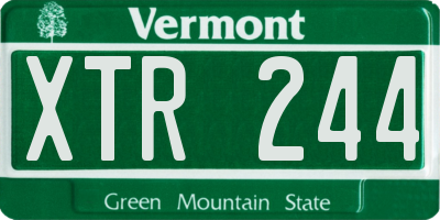VT license plate XTR244
