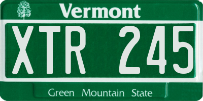 VT license plate XTR245
