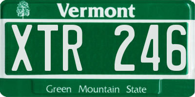 VT license plate XTR246