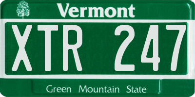 VT license plate XTR247