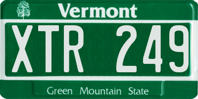 VT license plate XTR249
