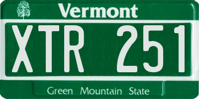 VT license plate XTR251