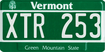 VT license plate XTR253