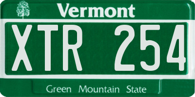 VT license plate XTR254