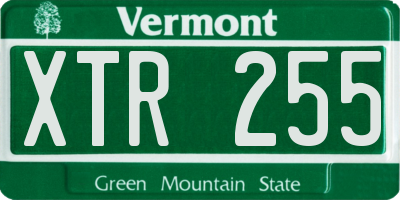 VT license plate XTR255