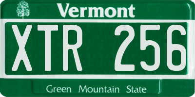 VT license plate XTR256
