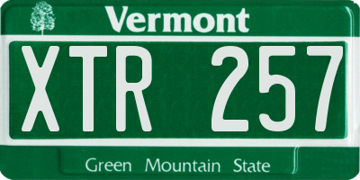VT license plate XTR257