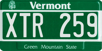 VT license plate XTR259